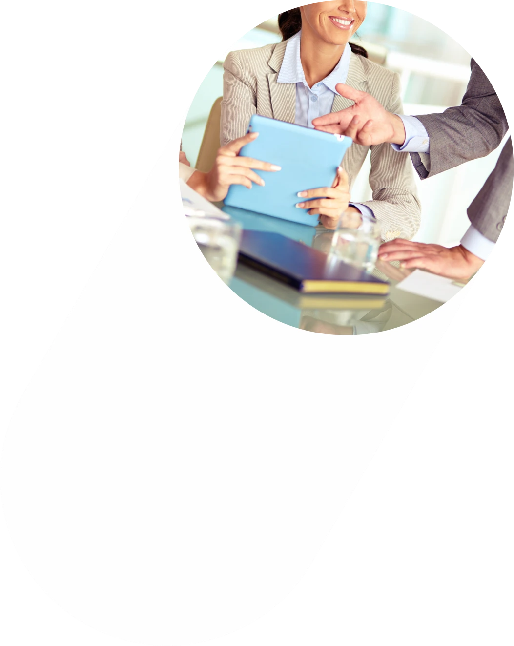 OMAC team people discussing mortgage